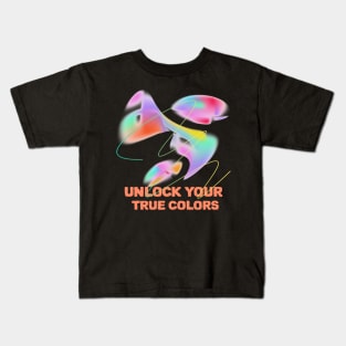 Unlock your true colors, motivational colorful simple and clean design Kids T-Shirt
